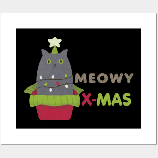 Meowy Christmas Posters and Art